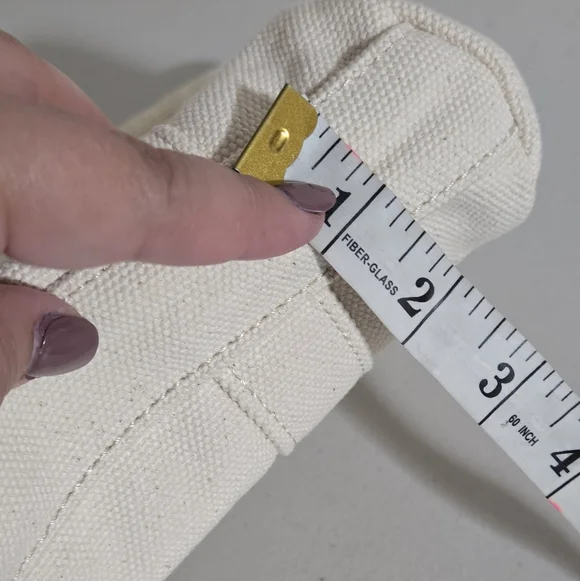 Tory Burch Mini Mercer Street Canvas Blue Logo Beach Summer Sailor Preppy Tote - Picture 7 of 11